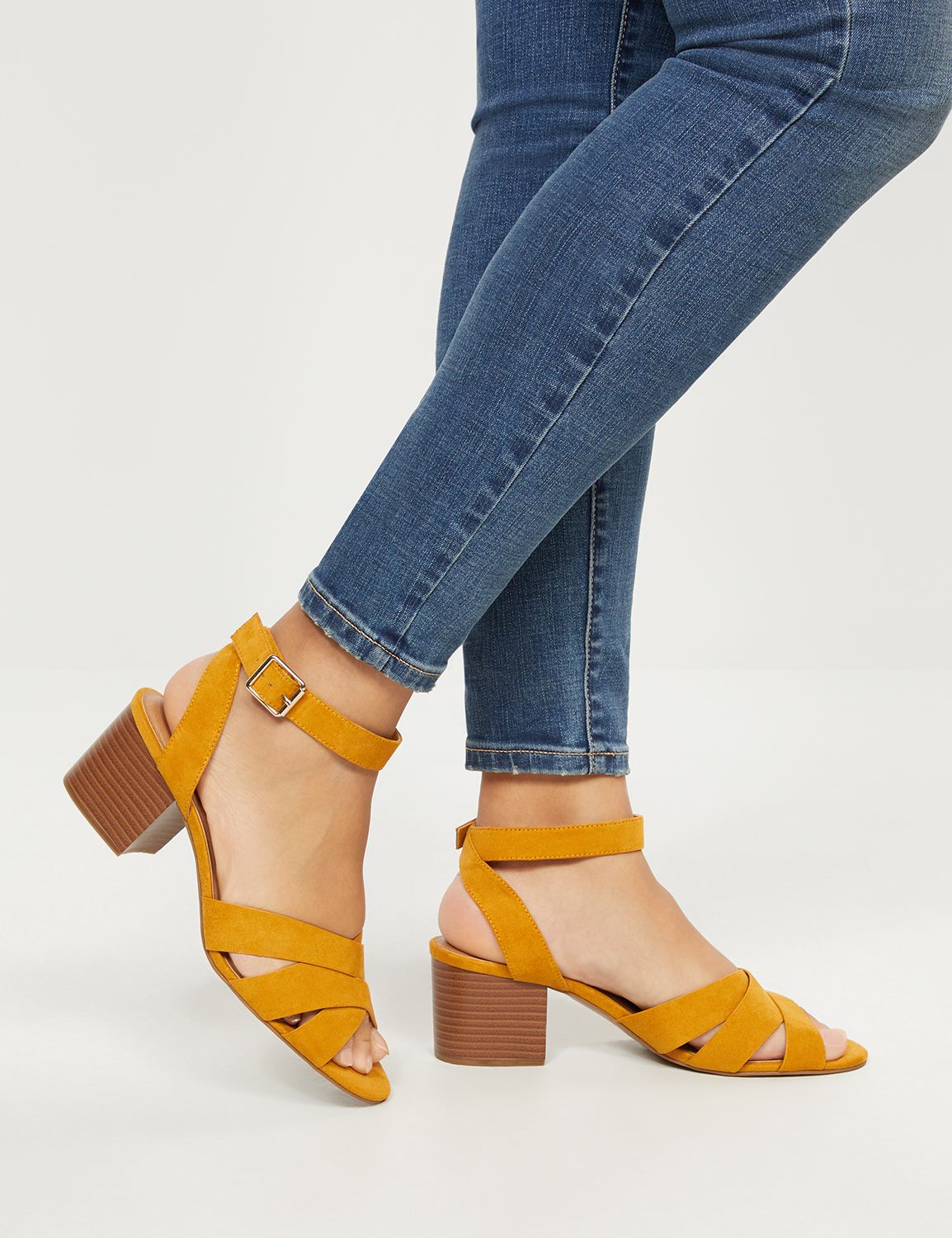 yellow wide width sandals