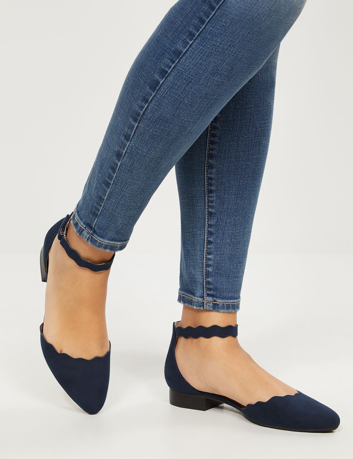 navy blue flats with ankle strap