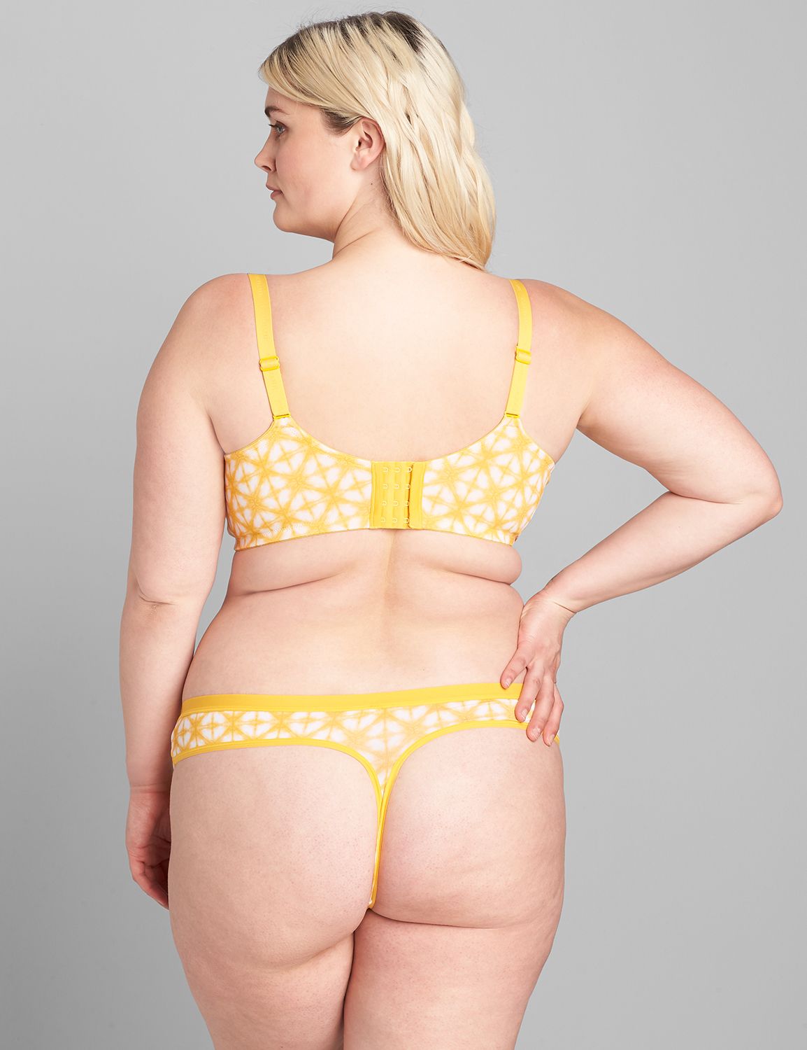 Cacique Lane Bryant Yellow Tie Dye Boost Plunge Underwire Bra