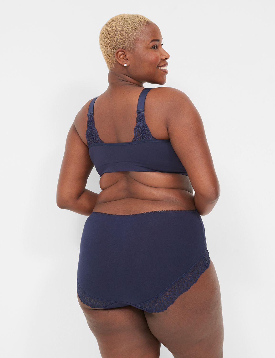 Cotton Full Brief Panty With Lace-Trimmed Back | LaneBryant