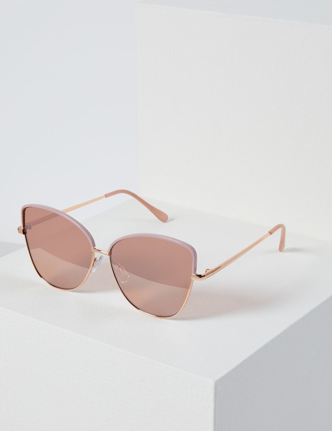 Image of Lane Bryant Women's Cateye Sunglasses ONESZ Rose Gold