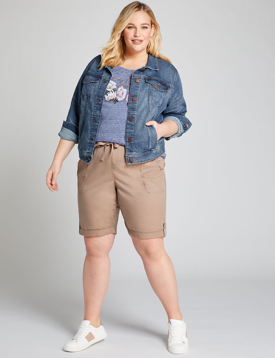 women's plus size khaki bermuda shorts