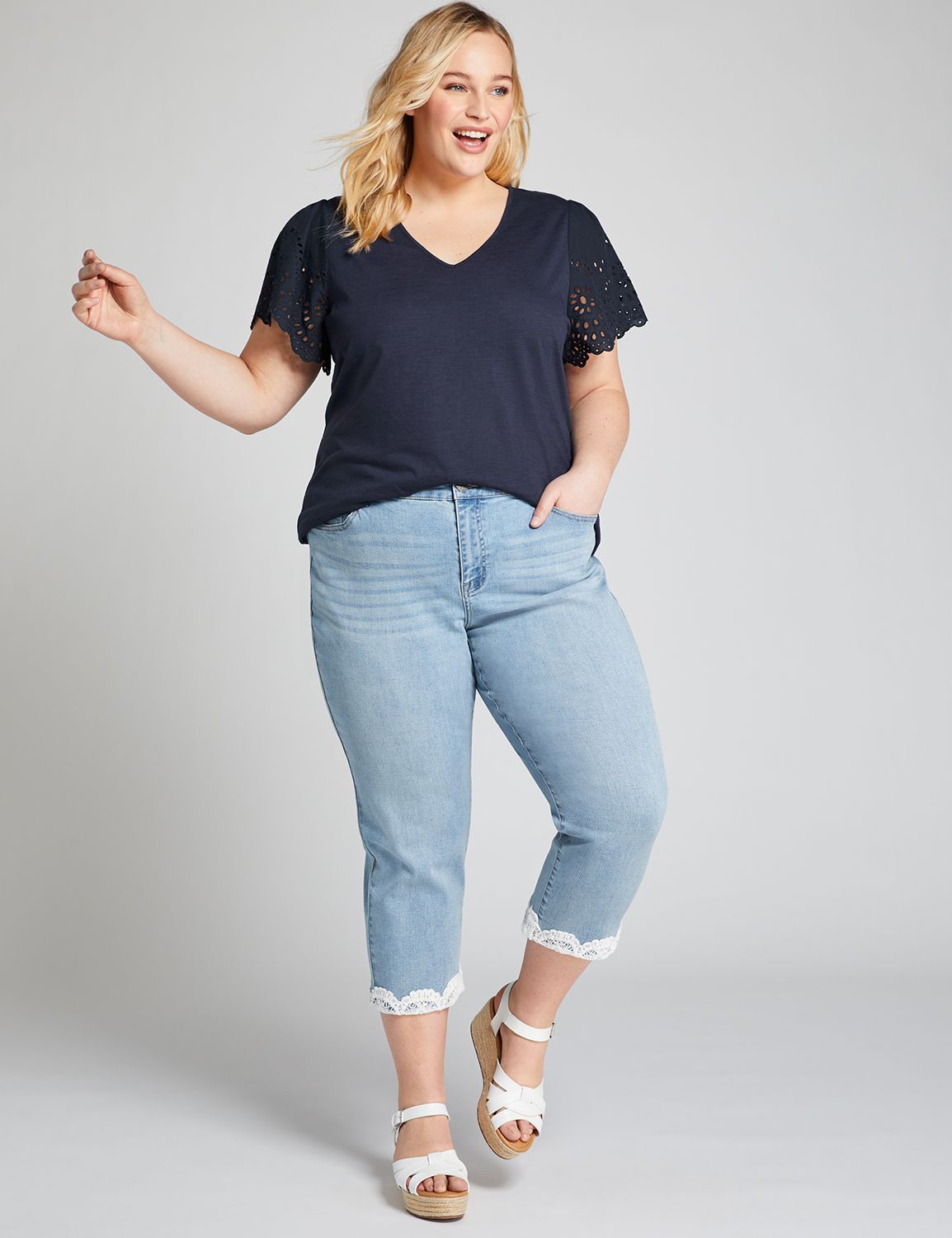 lane bryant jean capris