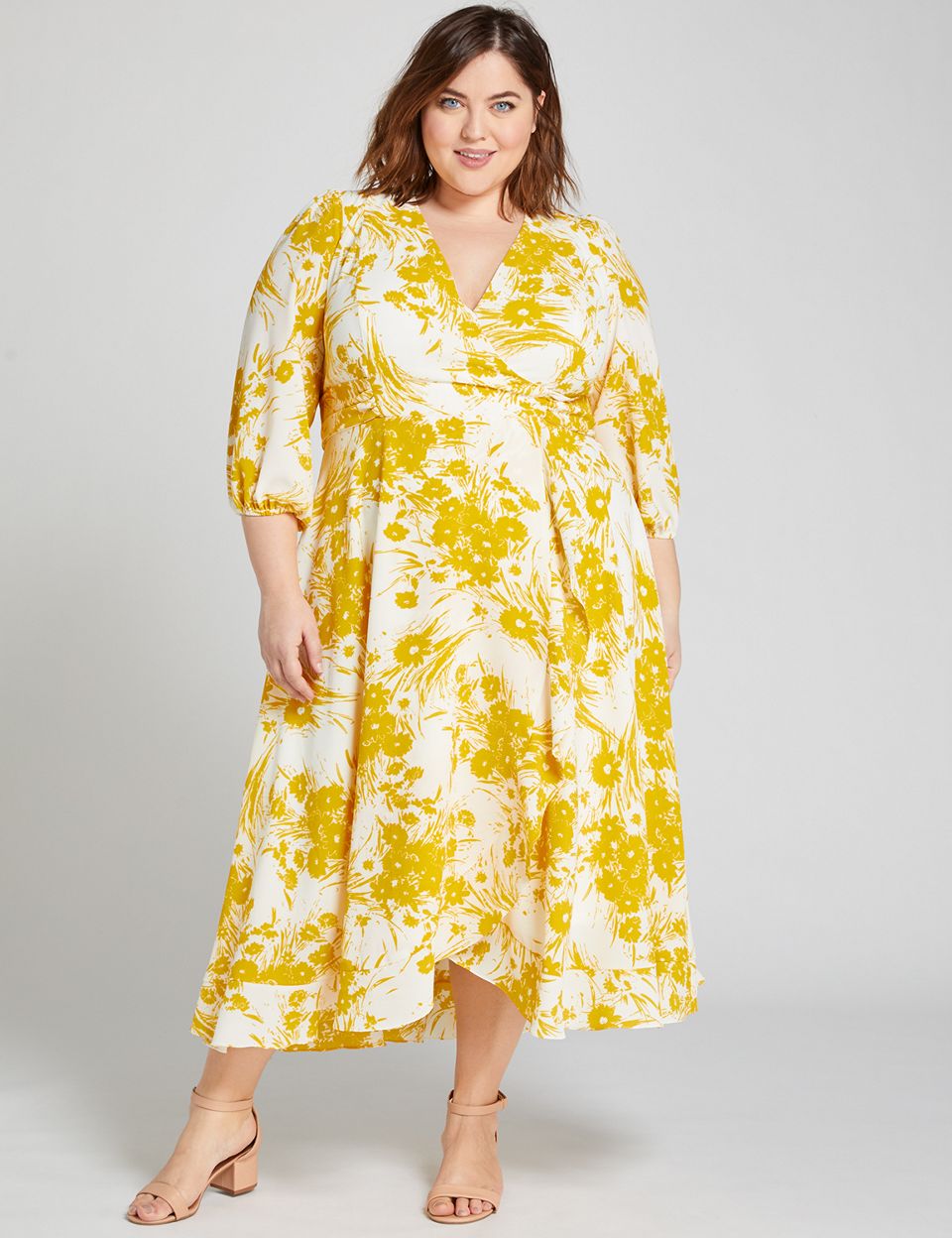 May Plus Size Style Horoscope- Floral Crossover Midi Dress