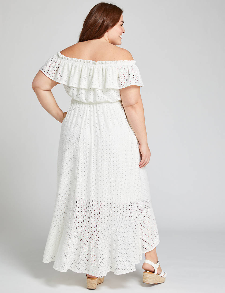 Eyelet Off The Shoulder Maxi Dress Lane Bryant