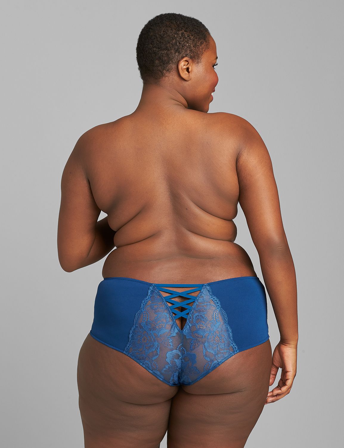 Lane Bryant Women's Mid-Waist Strappy-Back Cheeky Panty 22/24 Poseidon Blue