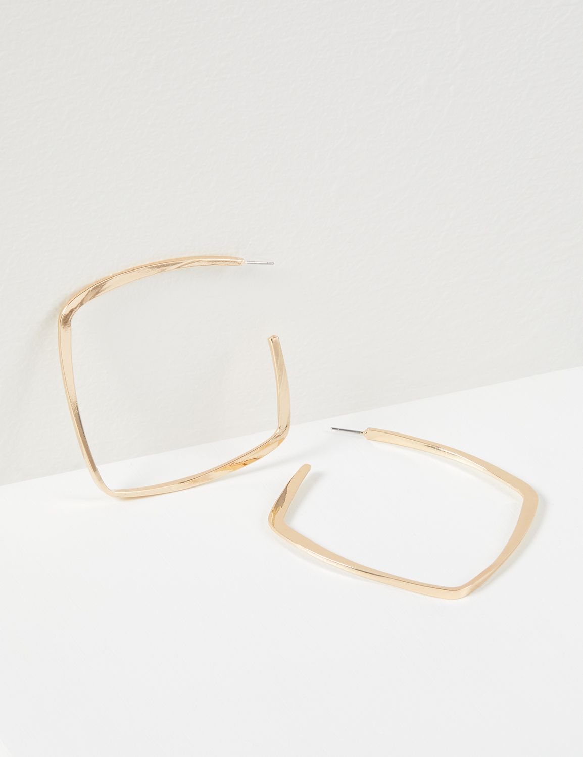2.5" Flat Square Hoop Earrings Product Image 2