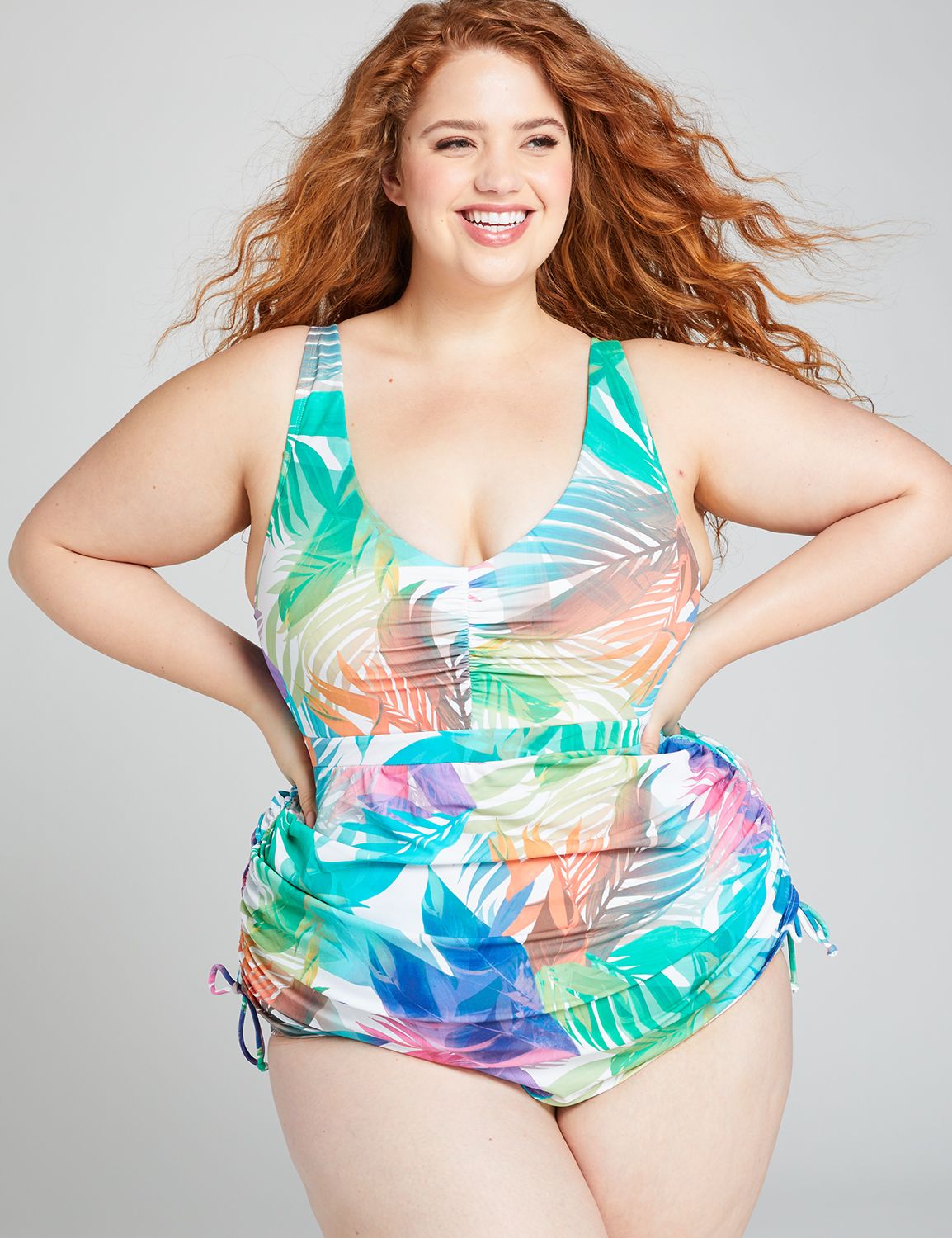 Plus Size Yellow Floral Underwire One Piece Swim Dress Torrid