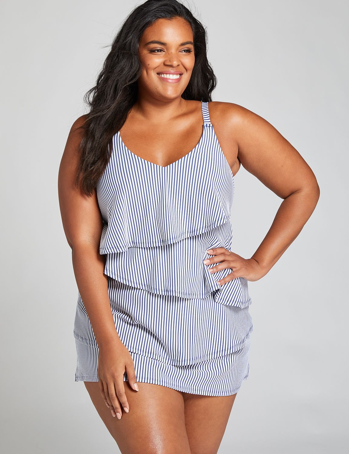 tiered swim dress