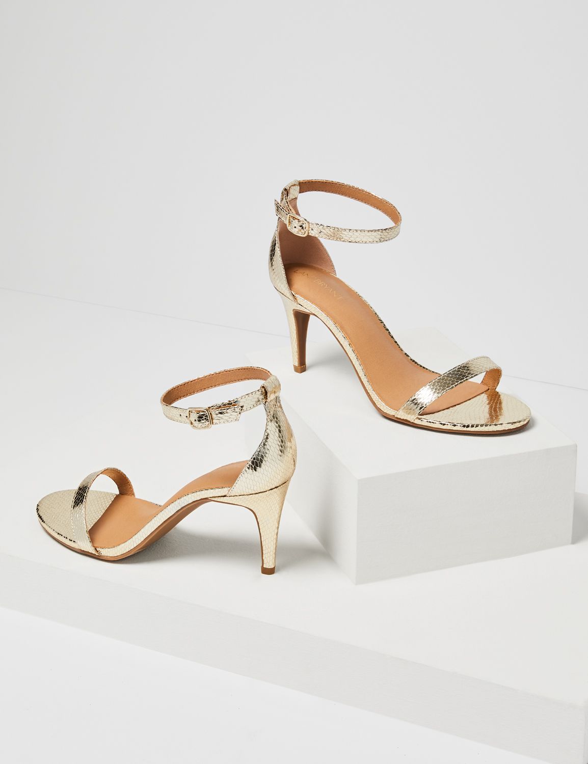 wide width gold heels
