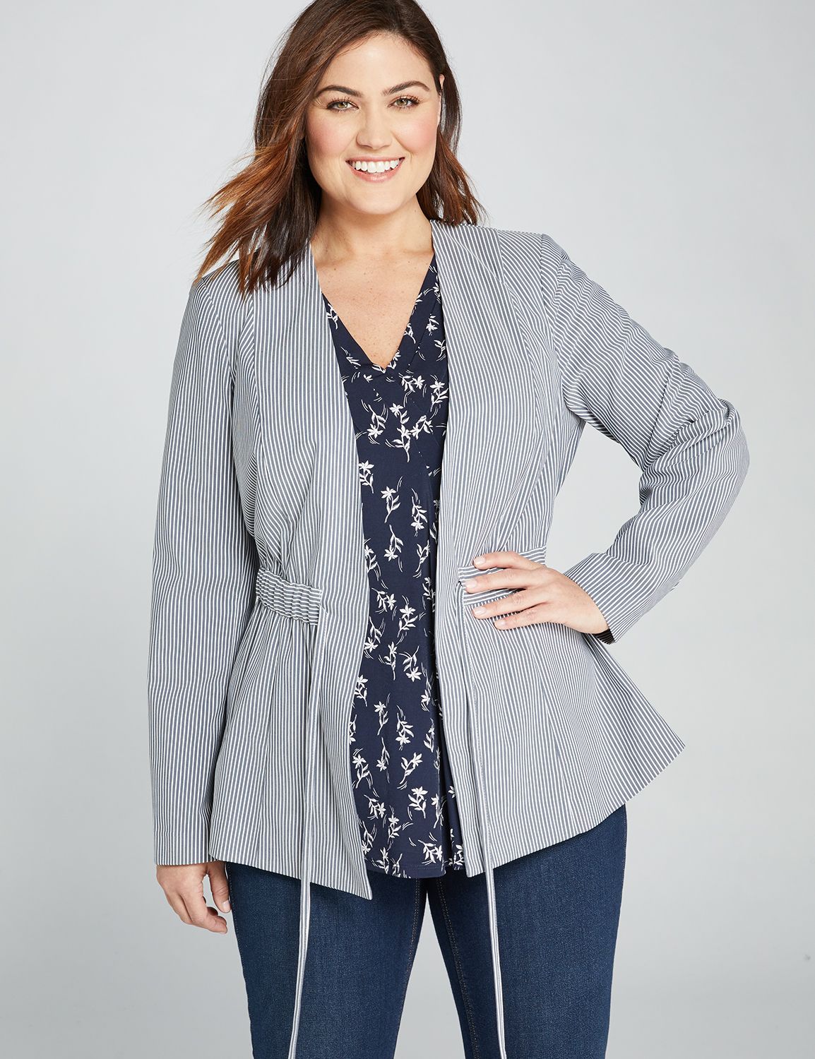 plus size jersey blazer