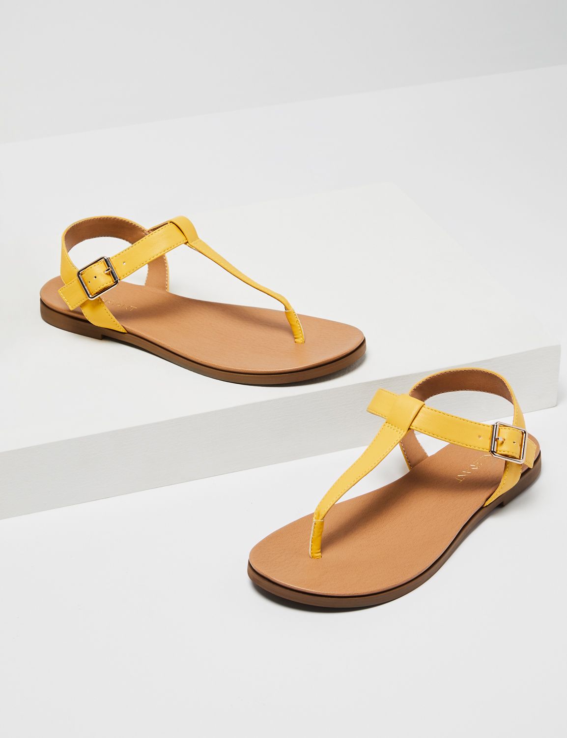 yellow wide width sandals