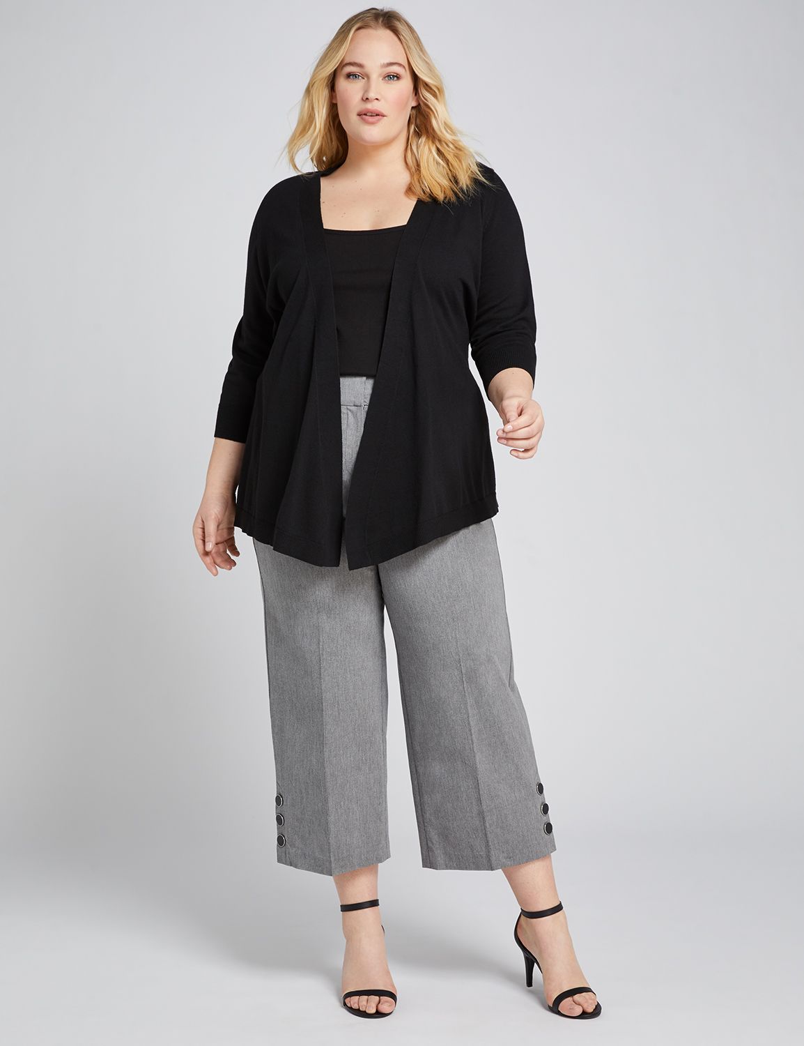 plus size wide leg crop pants