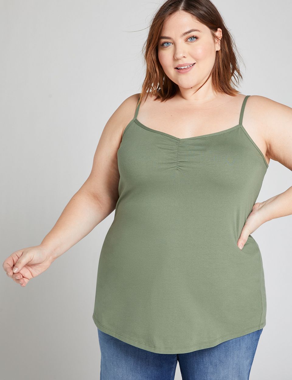 Essential Cami With Ruched Front Lane Bryant