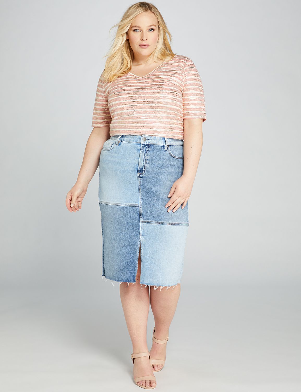 maxi plus size denim skirts