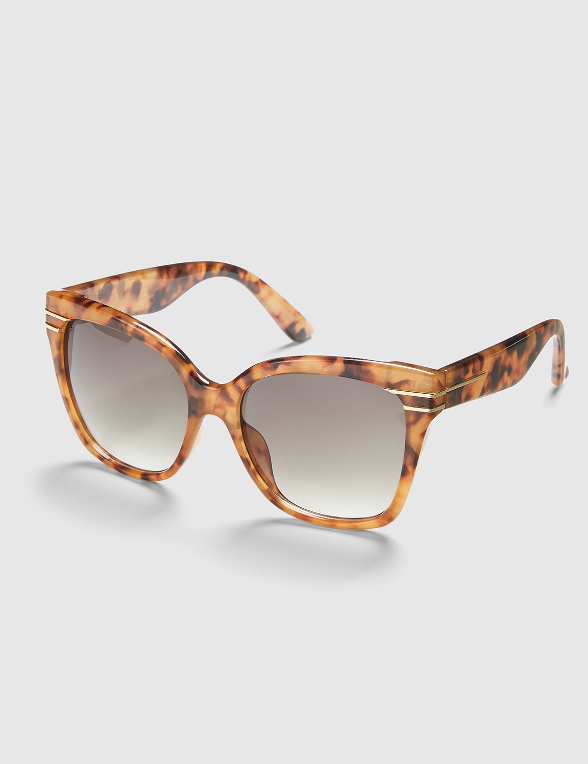 Image of Lane Bryant Women's Animal Print Square Sunglasses ONESZ Chic Leopard