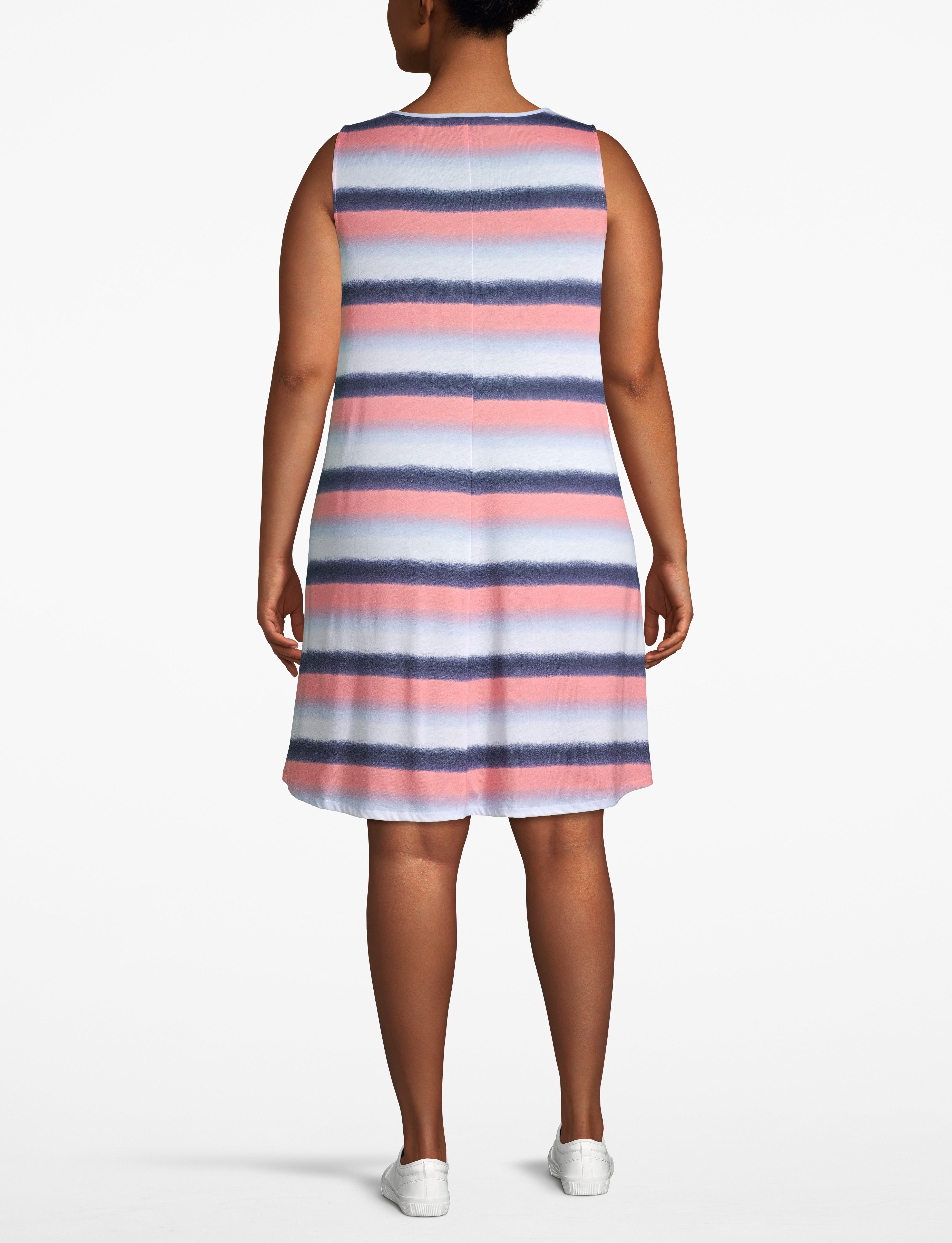 1113514- S LBO Sleeveless Swing Dress (Essential Co Poly) (1111954):LBSU20106C_HorizontalHazeStripe_colorway6:14/16 Product Image 2