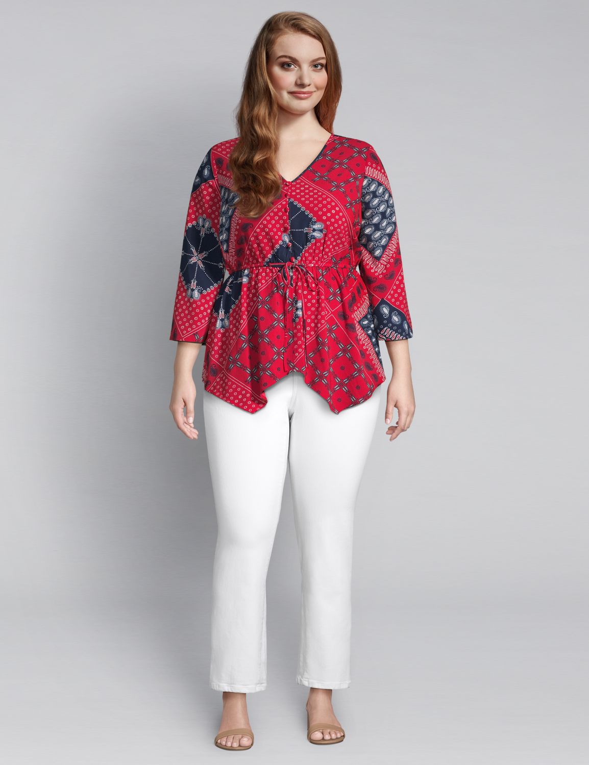 1111606 Bandana Print Drama Top:LBSU20195_CaliforniaPatchwork_colorway1:18/20 Product Image 3