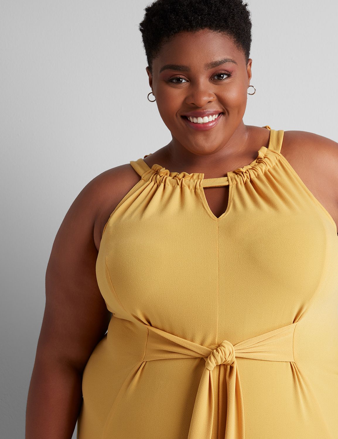 1113287 SLVLS HALTER MIDI:PANTONE Golden Spice:14/16 Product Image 3