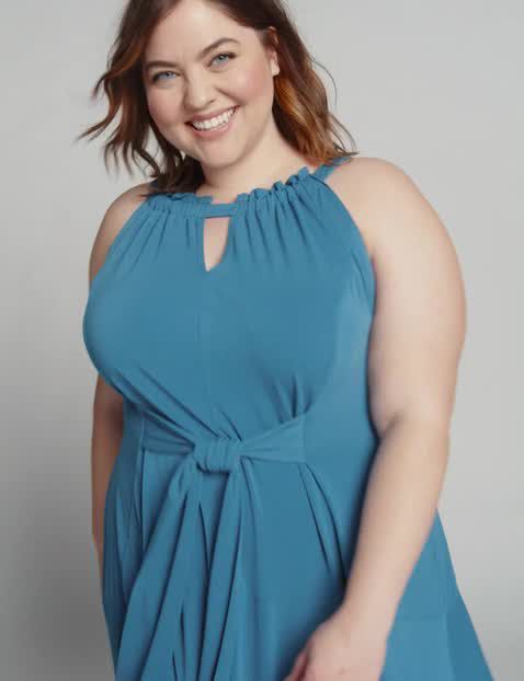 1113287 SLVLS HALTER MIDI:PANTONE Golden Spice:14/16 image number 0