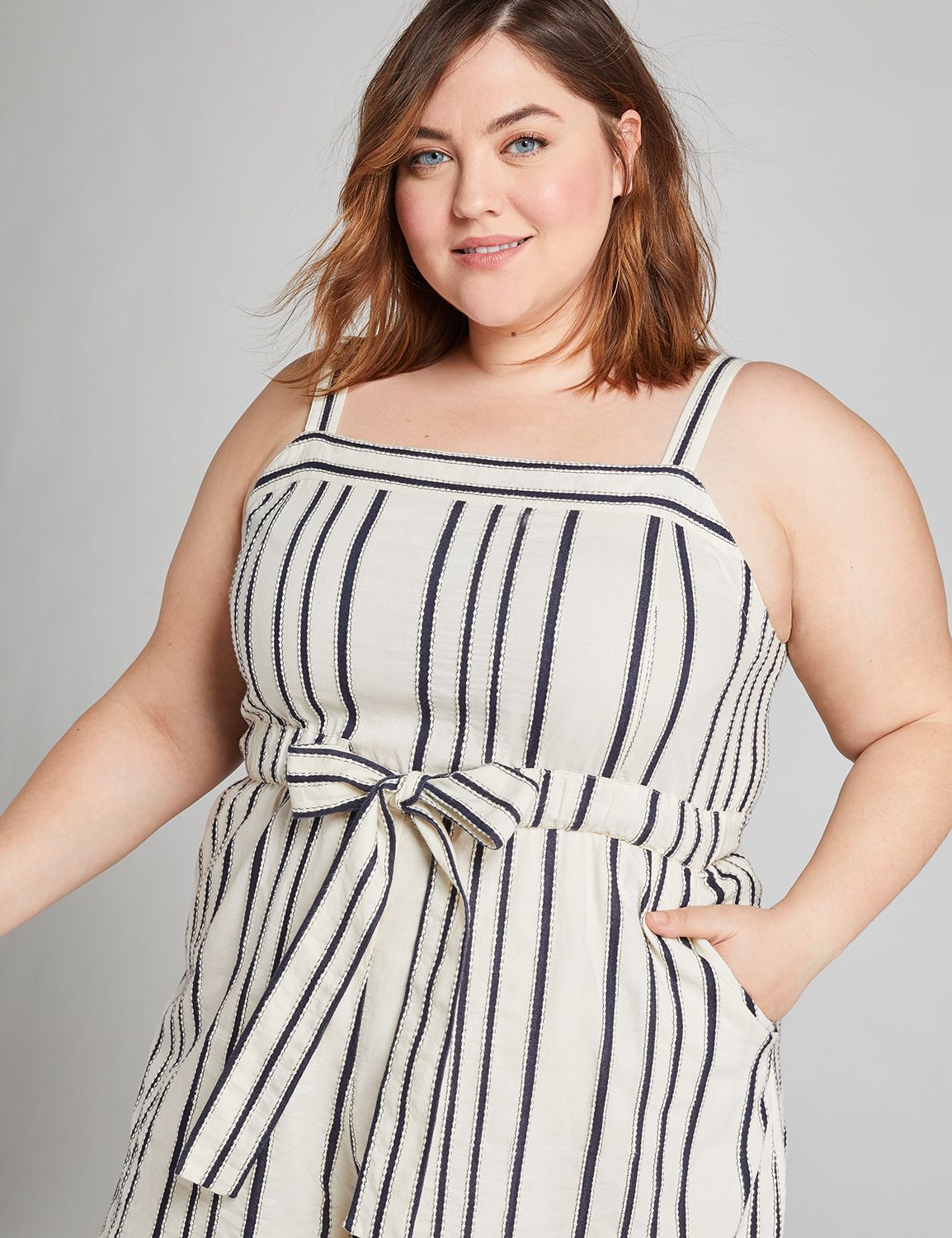 1111940 SLVLS STRIPE WOVEN ROMPER:LBSU20313_1036130_VendorStripe_colorway1:20 Product Image 3