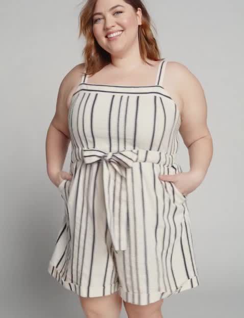 1111940 SLVLS STRIPE WOVEN ROMPER:LBSU20313_1036130_VendorStripe_colorway1:20 image number 0