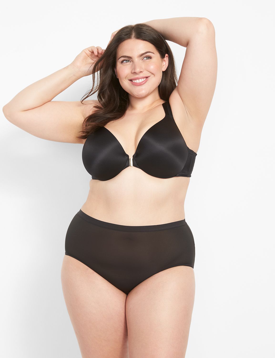 Lane Bryant Front-Close Lightly Lined Full Coverage Bra 42C Black