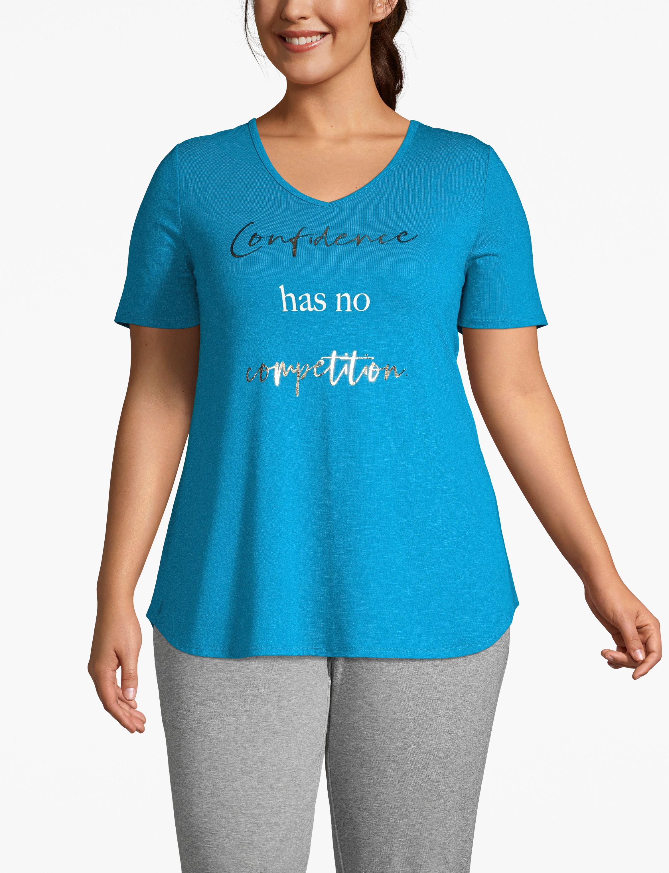 1113629 S LBO Straight Lattice Back Top GRAPHIC:PANTONE Blue Jewel:26/28 Product Image 1