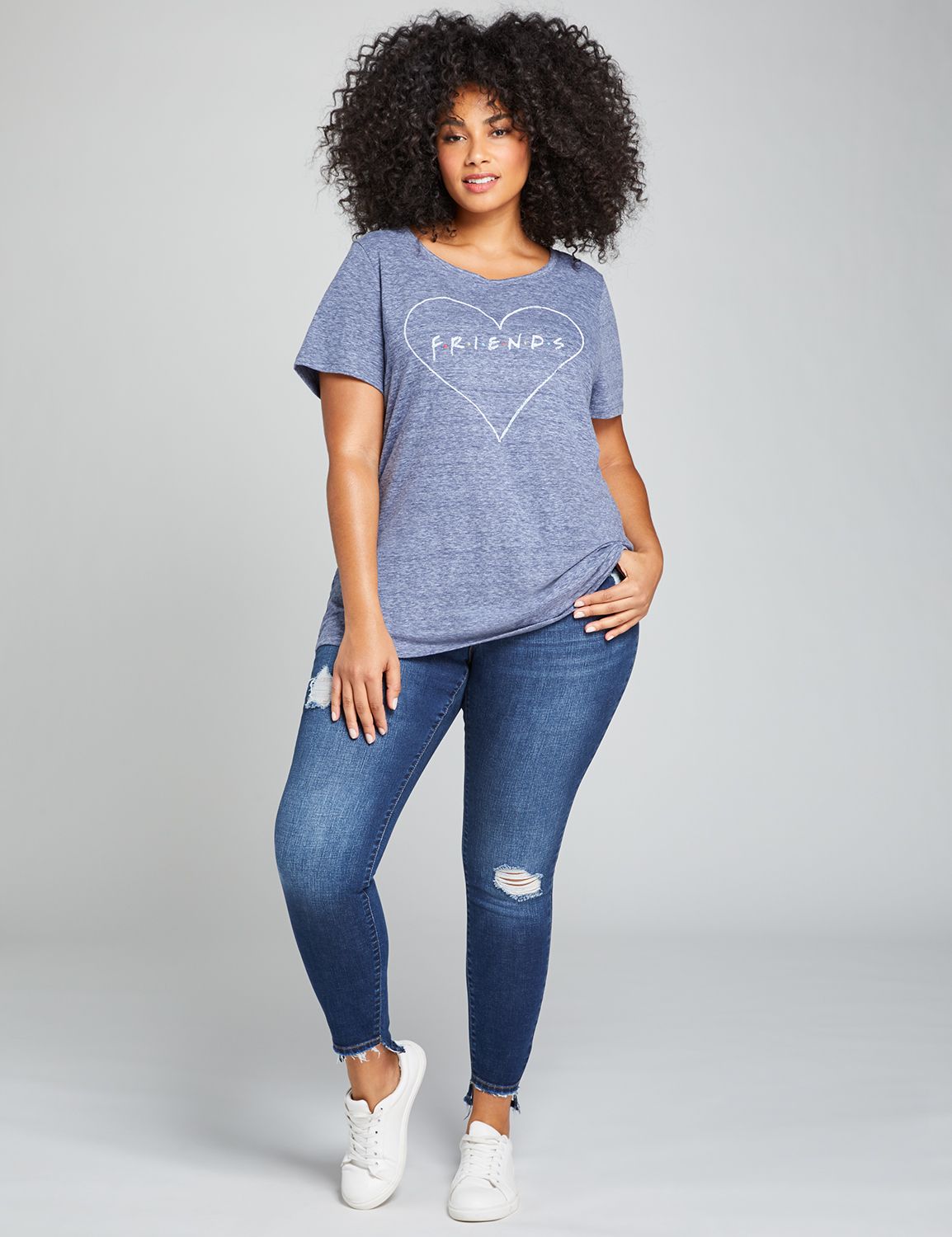 Crew Neck Tee Graphic: Friends Heart:New Navy:14/16 Product Image 2