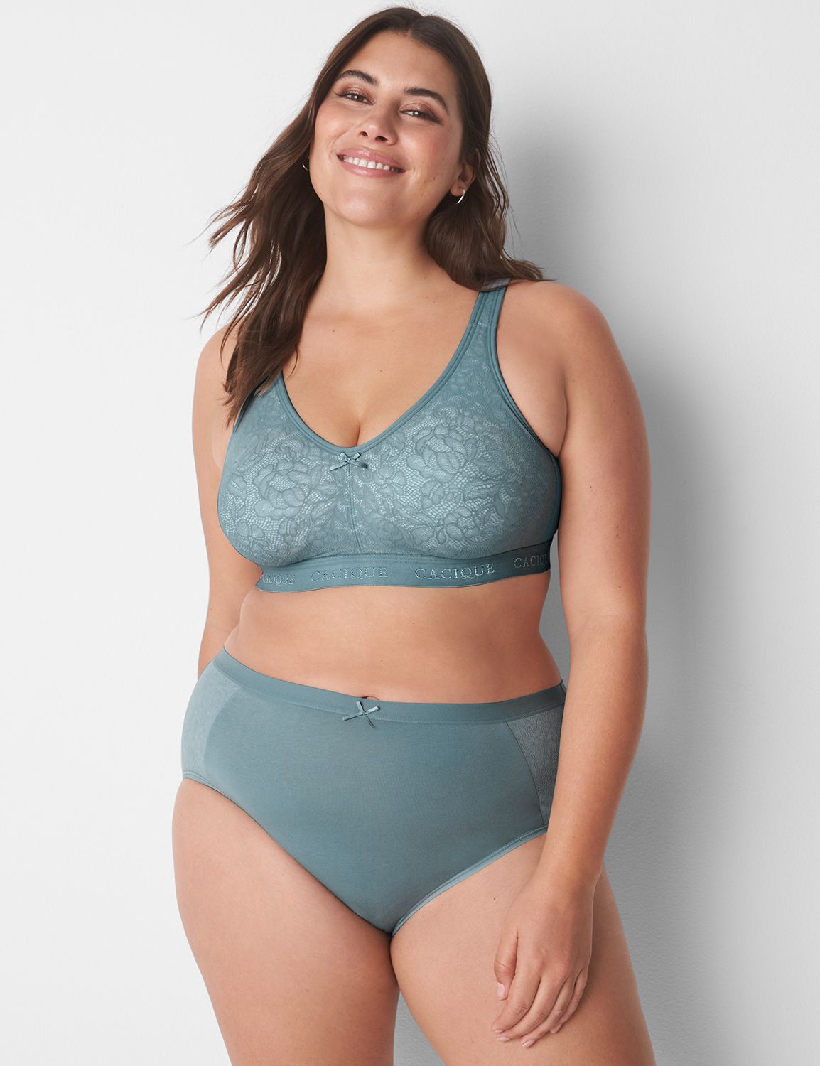 NWT LANE BRYANT CACIQUE FULL BRIEF WIDE BAND PANTIES 18/20 PANTY Sea foam  Green