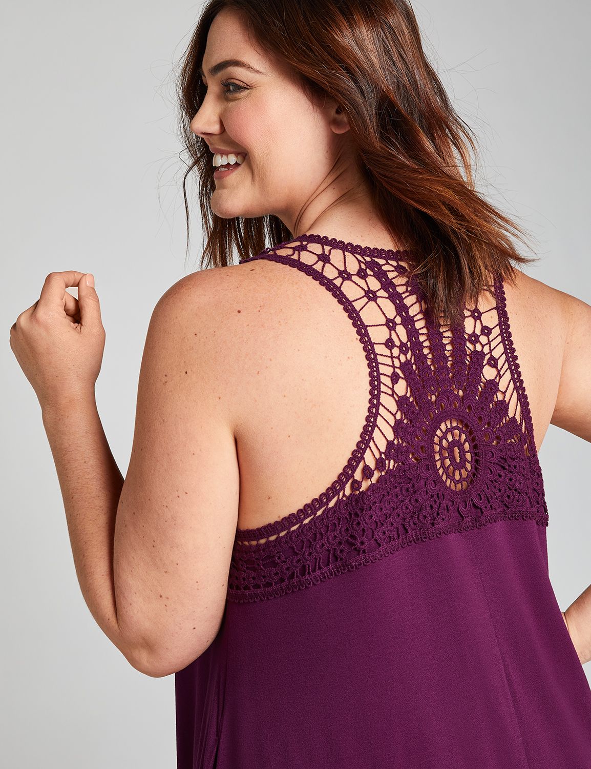 1112095 SLVLS CROCHET BACK SWING - SOLID - SPSU:PANTONE Pickled Beet:26/28 Product Image 3