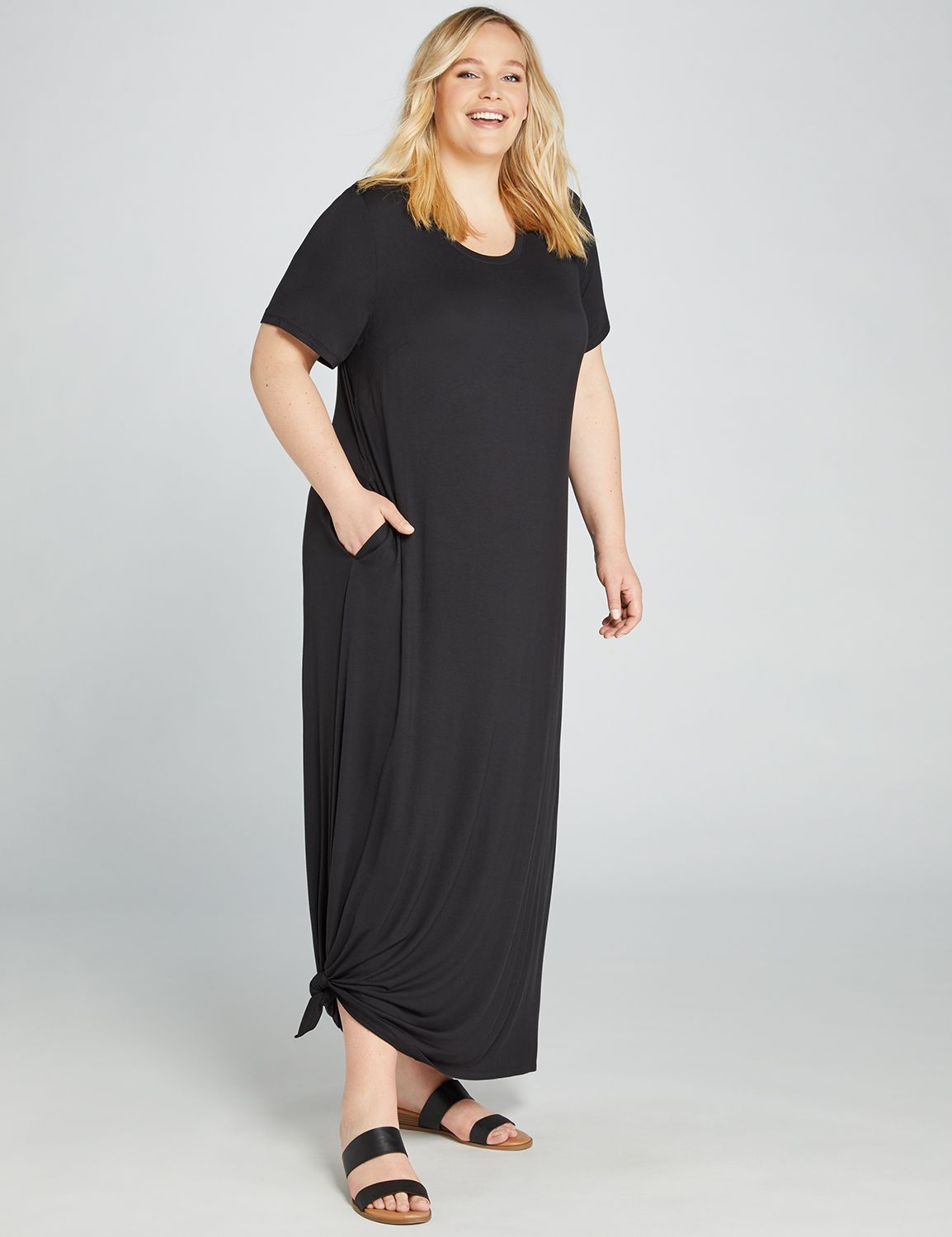 Tie-Hem Midi Dress