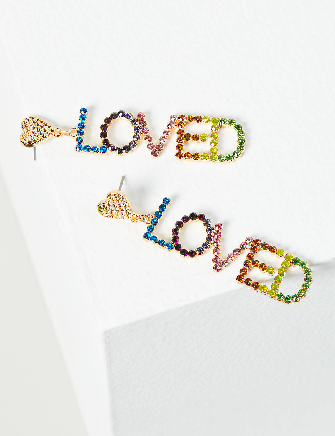 Pride CZ Loved Drop Earrings:LBSU20136_PrideStripe_colorway1:ONESZ Product Image 1