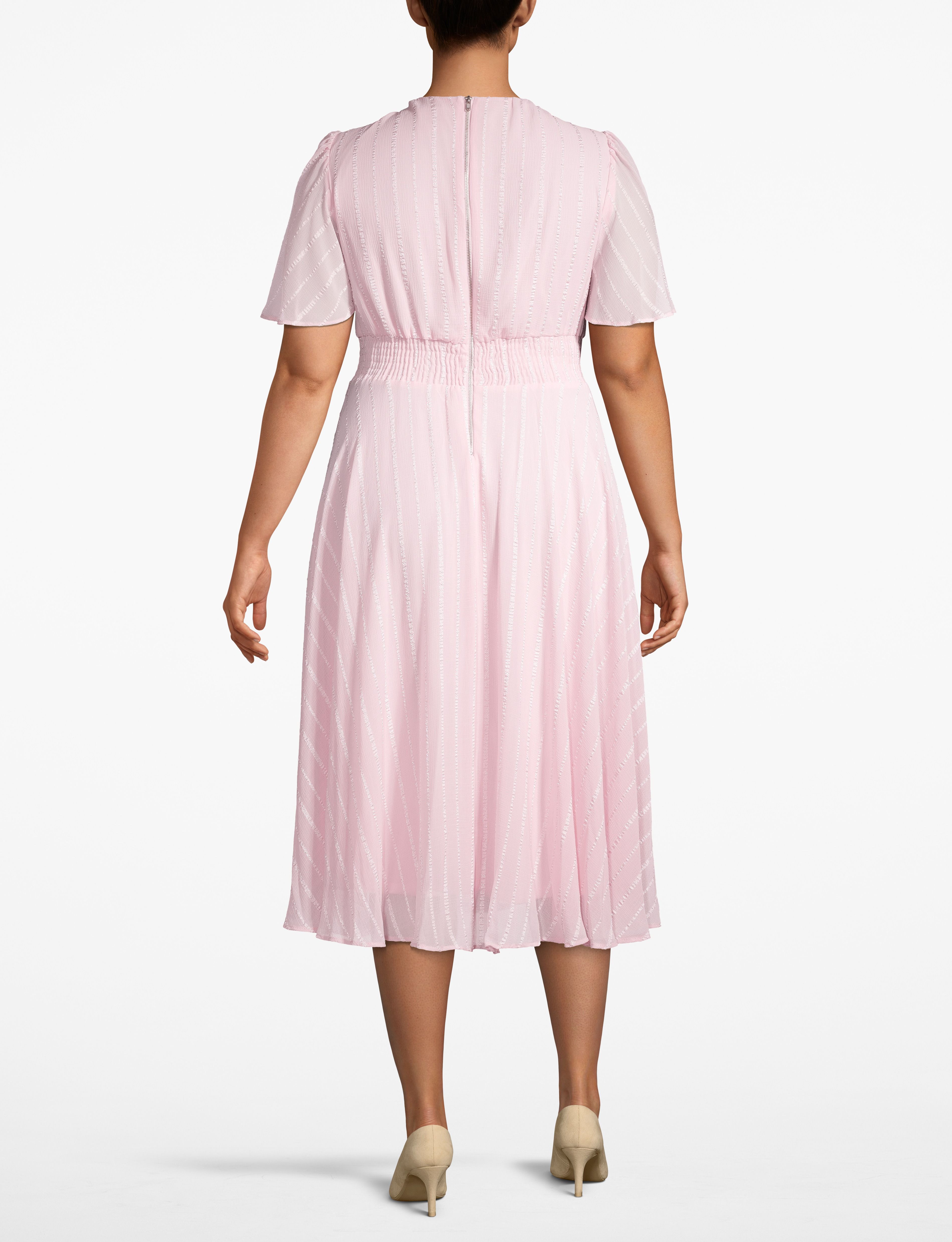 1115806- S LBO Chiffon Stripe Dress:Blush Dobbie Stripe (LBO):16 Product Image 2
