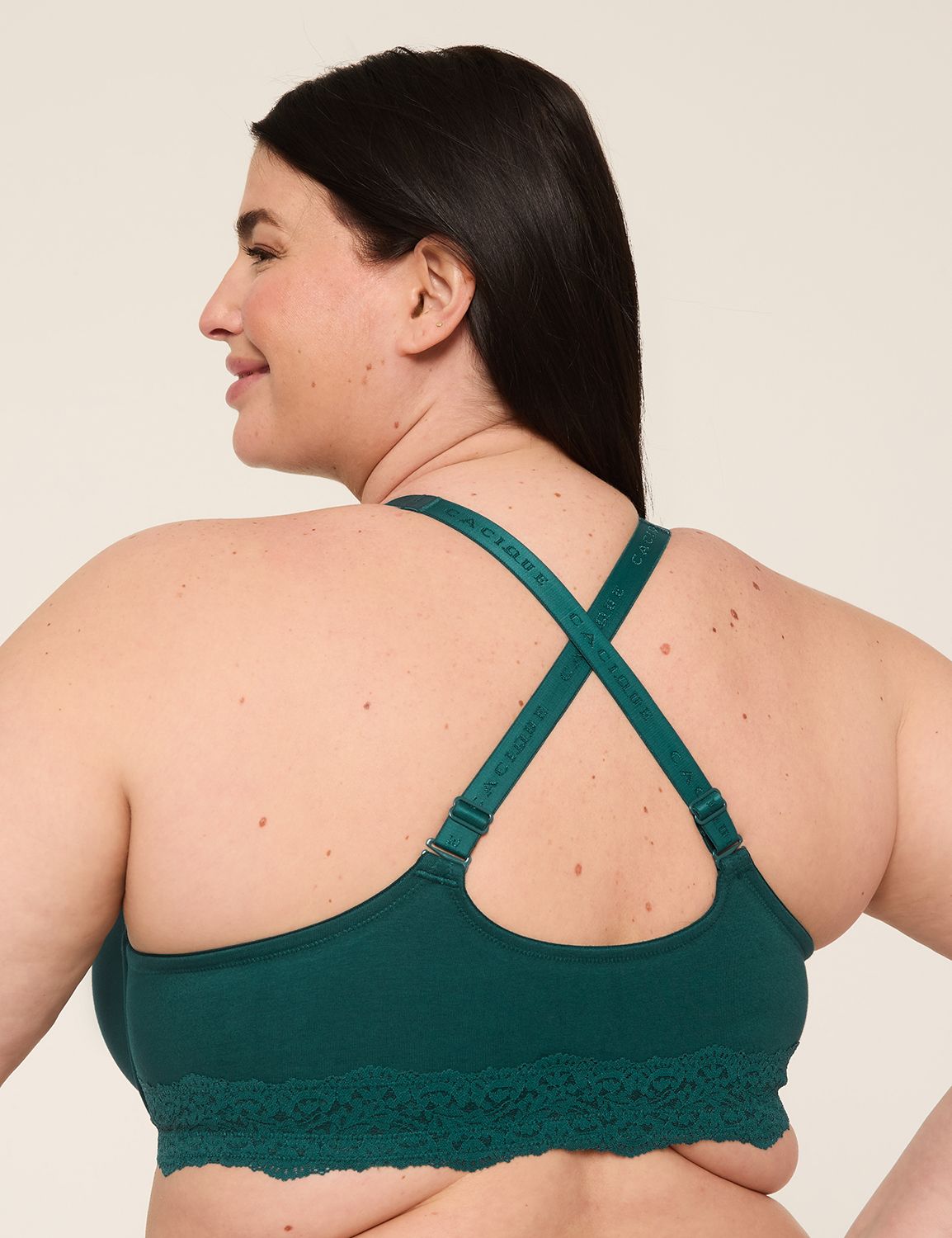Cotton Front Close Plunge Luna Lace | LaneBryant
