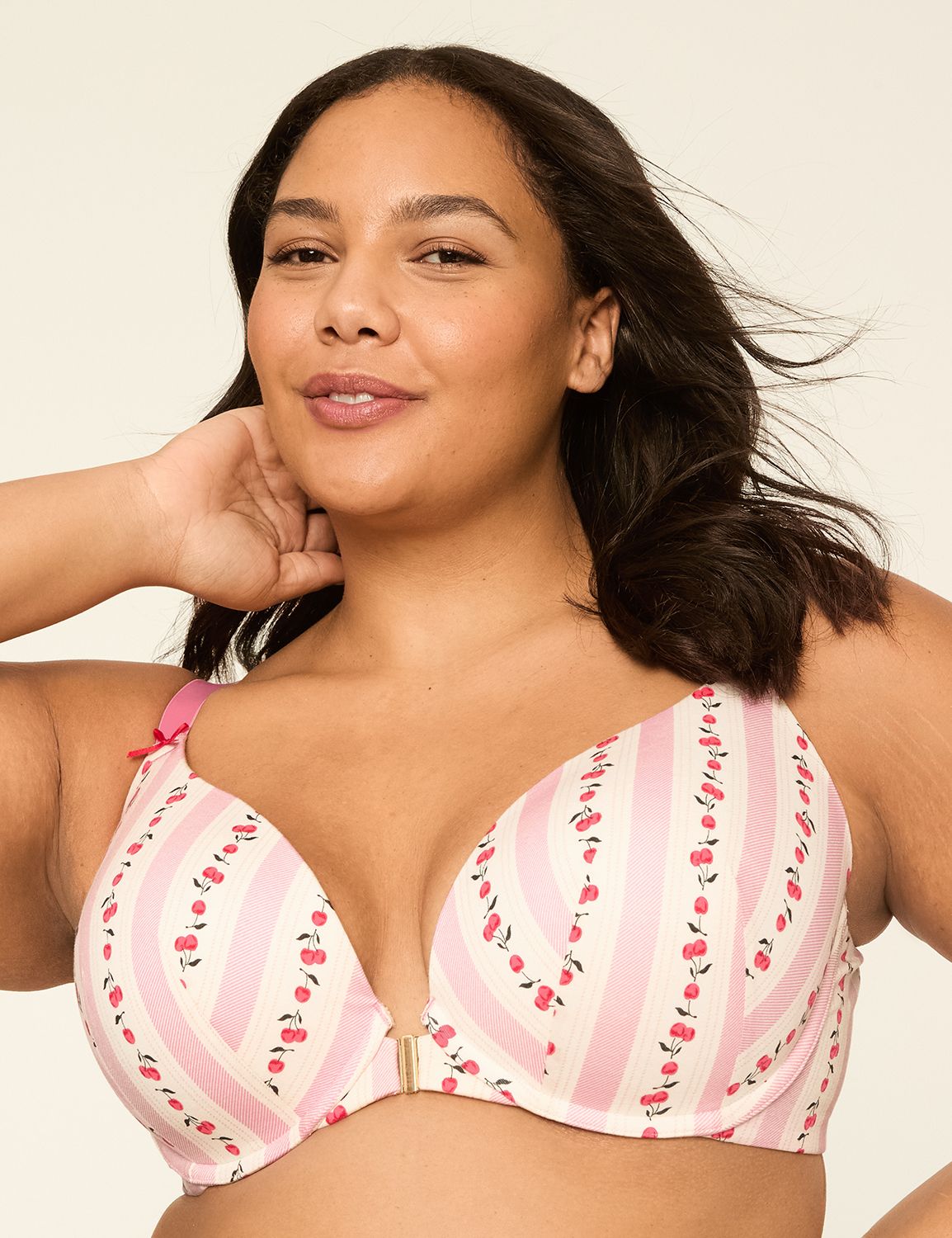 Front-Close Cotton Boost Plunge Bra