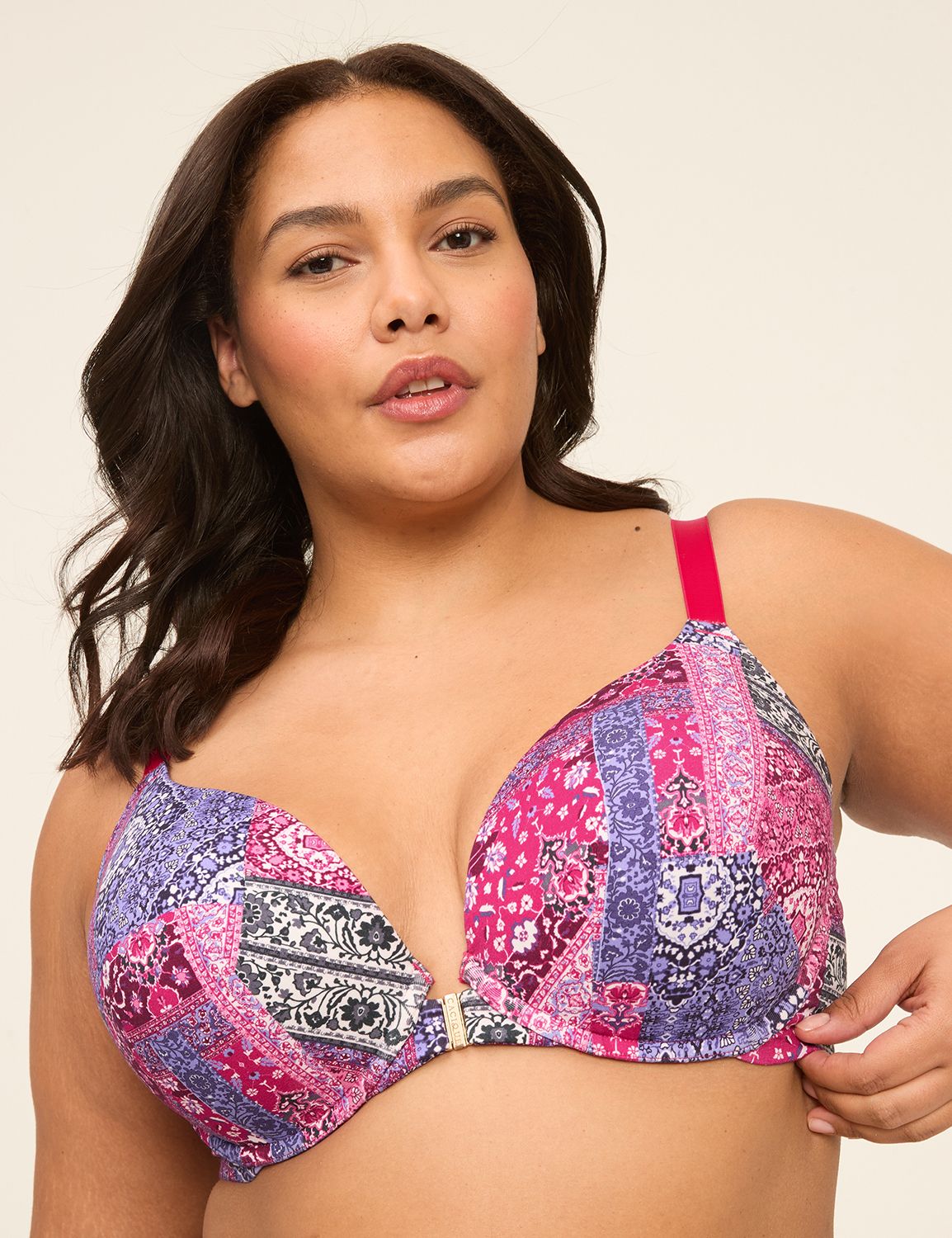 Front-Close Cotton Boost Plunge Bra