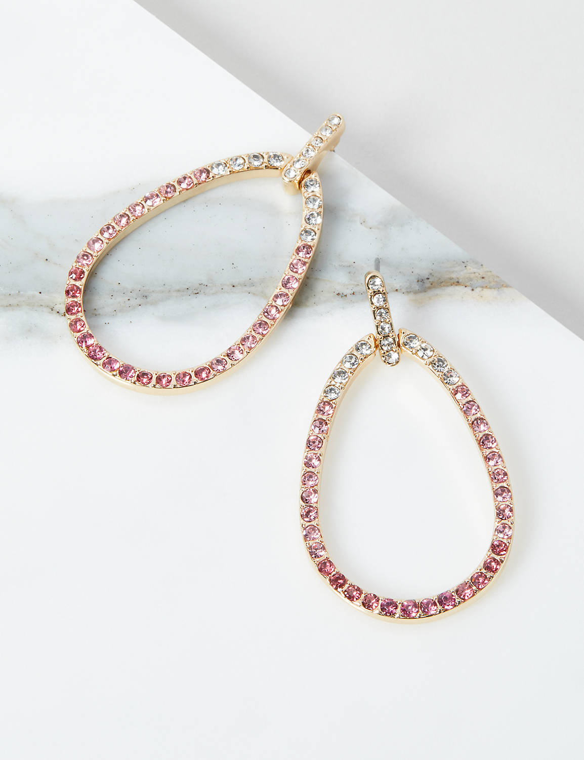 A/O CZ Ombre Pink Open Oval Drop Ea Product Image 2
