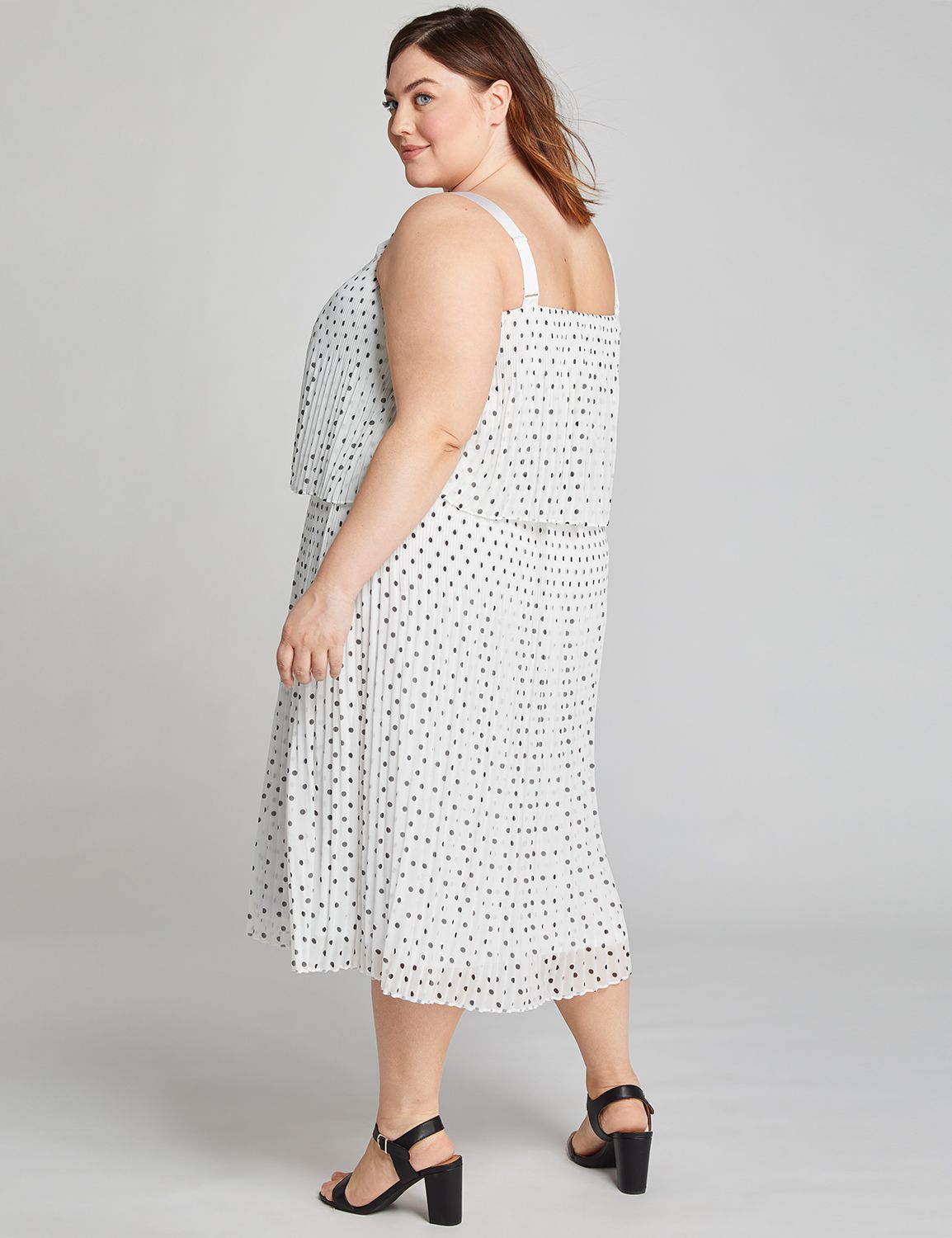 1111937 SLVLS PLEATED MIDI:LBSU20166_ClassicSmallPolkaDot_Colorway1:14/16 Product Image 2