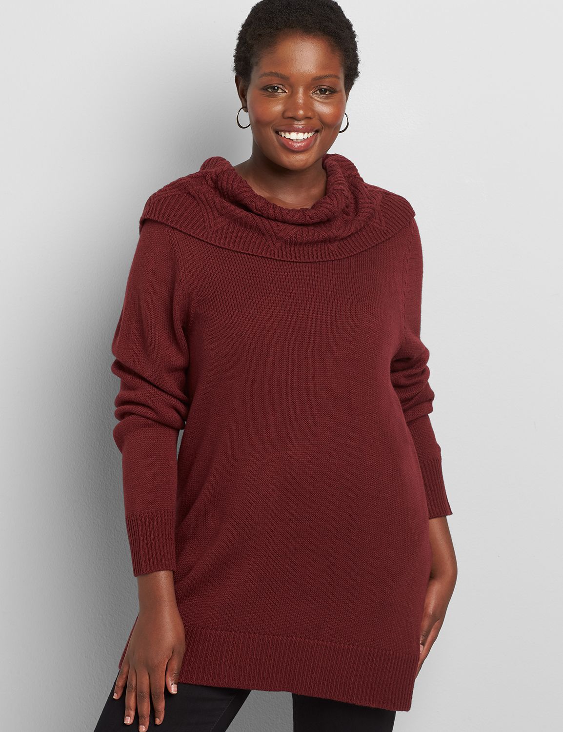 cowl neck tunic sweater