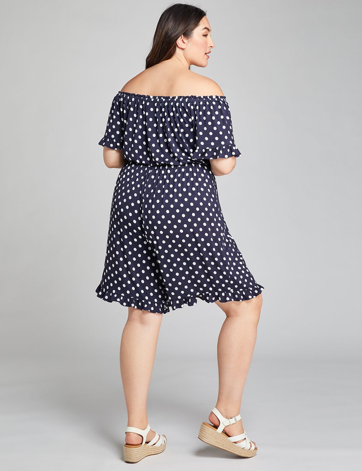 1102901 SS CONVERTIBLE CASUAL ROMPER:LBSU20165_ClassicMediumPolkaDot_colorway2:14/16 Product Image 2