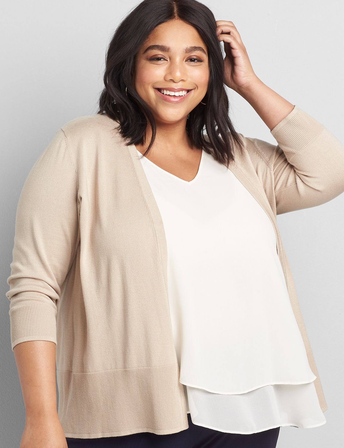 plus size tan cardigan