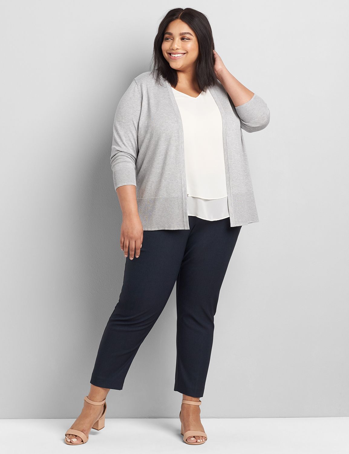 Plus size three outlet quarter sleeve cardigans