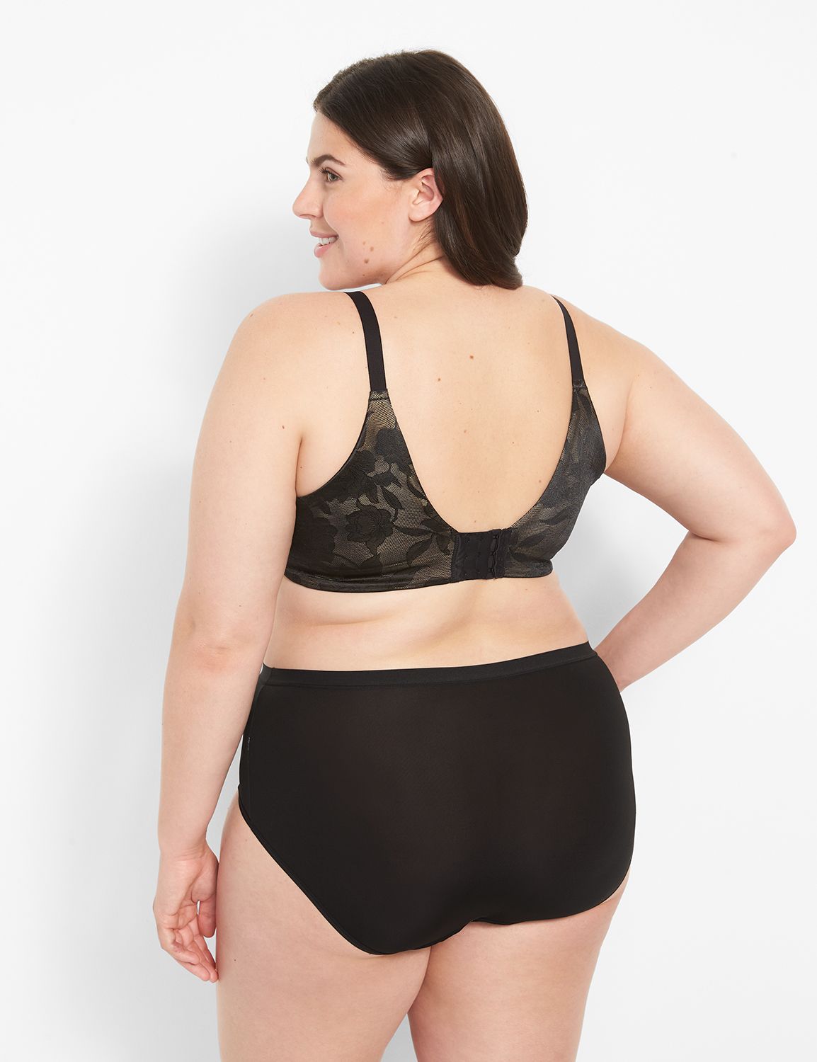 Plus Size - Full-Coverage Balconette Lightly Lined Two Tone Lace