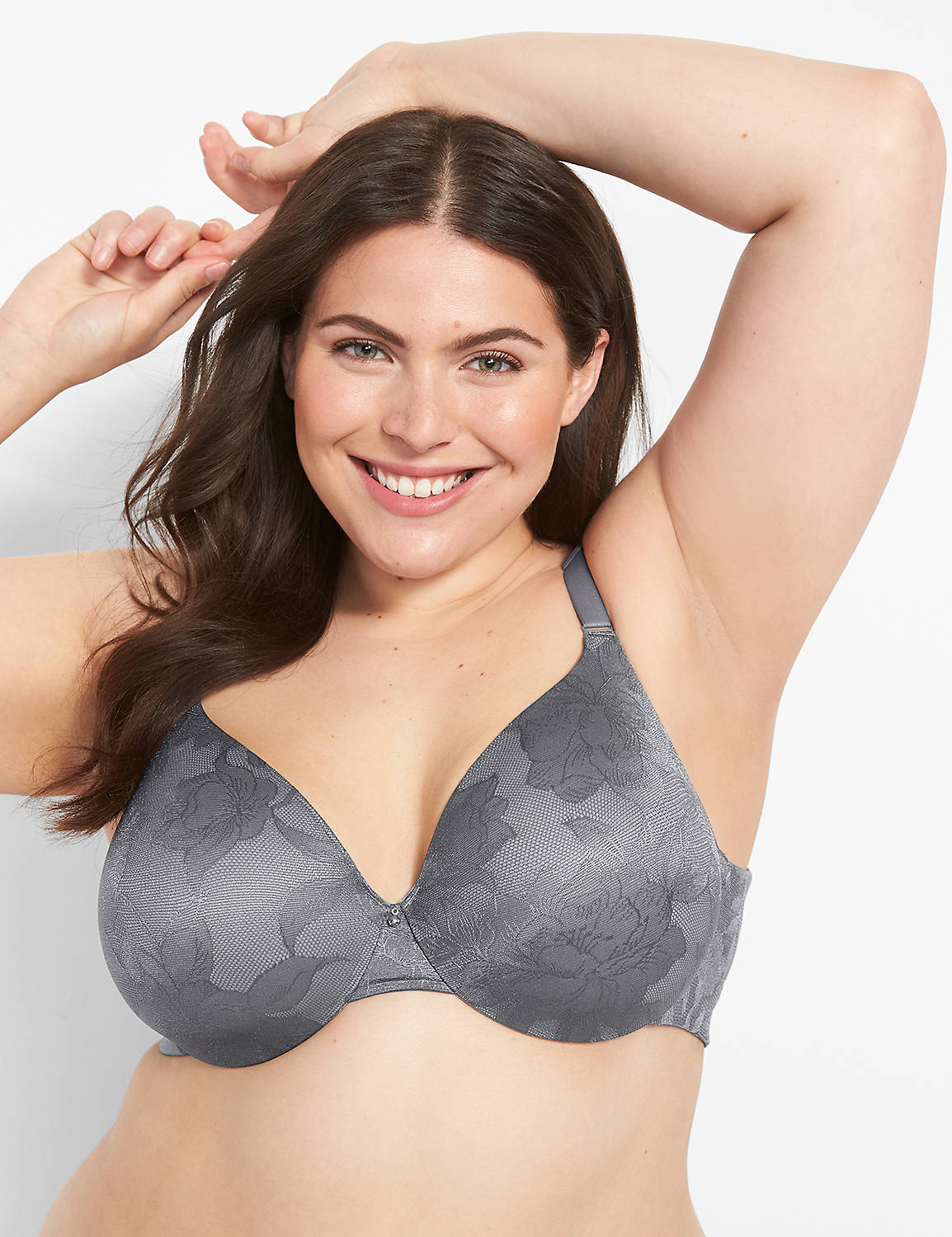 Cacique, Intimates & Sleepwear, Cacique Plus Size 38g Gray Lace Lightly  Lined Full Coverage Underwire Bra