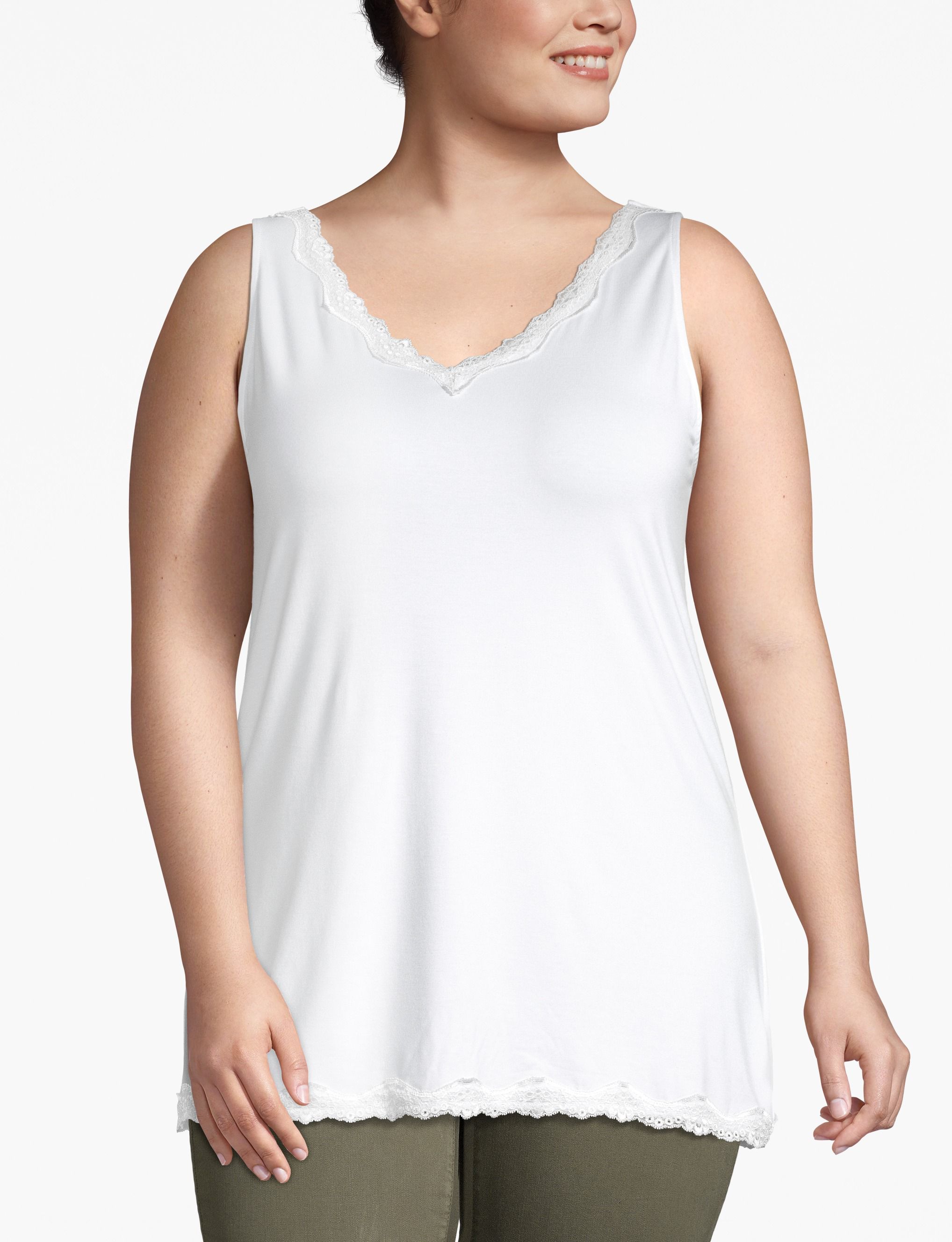 1113621 - Y LBO Lace Tank (1104678):White 2008:14/16 Product Image 1