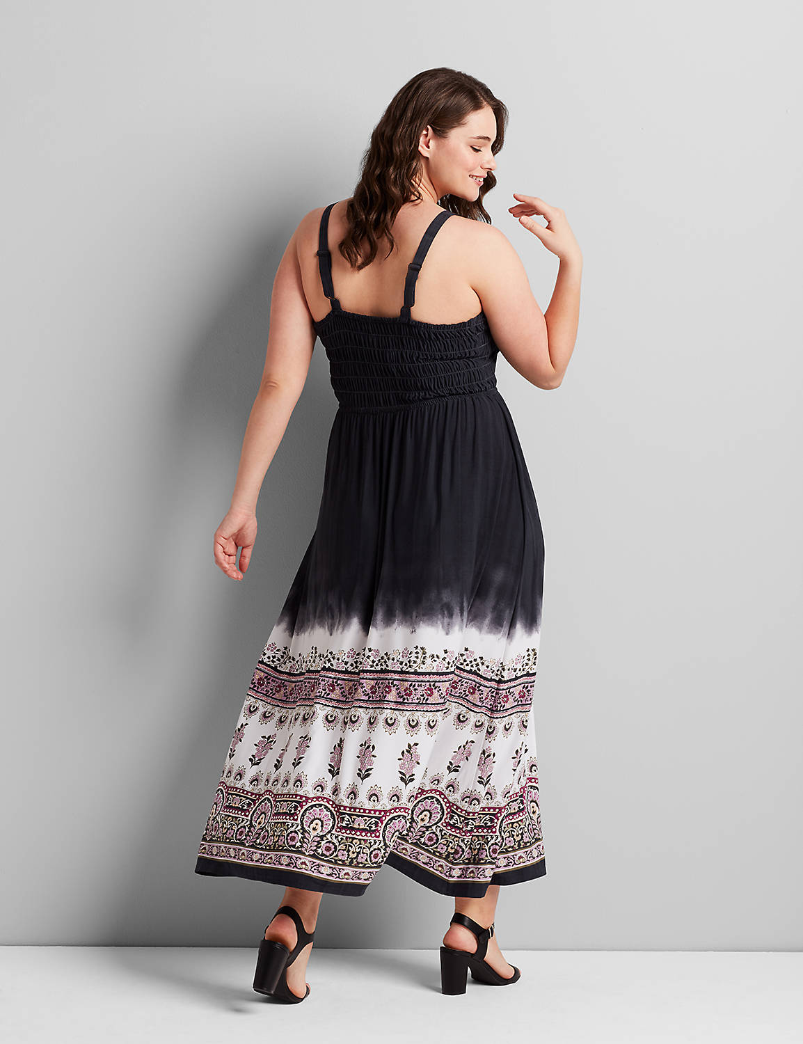 1114897 BARE SMOCKED BODICE MAXI:LBSU20336_TravelerFloralBoarder_Colorway1:14/16 Product Image 2