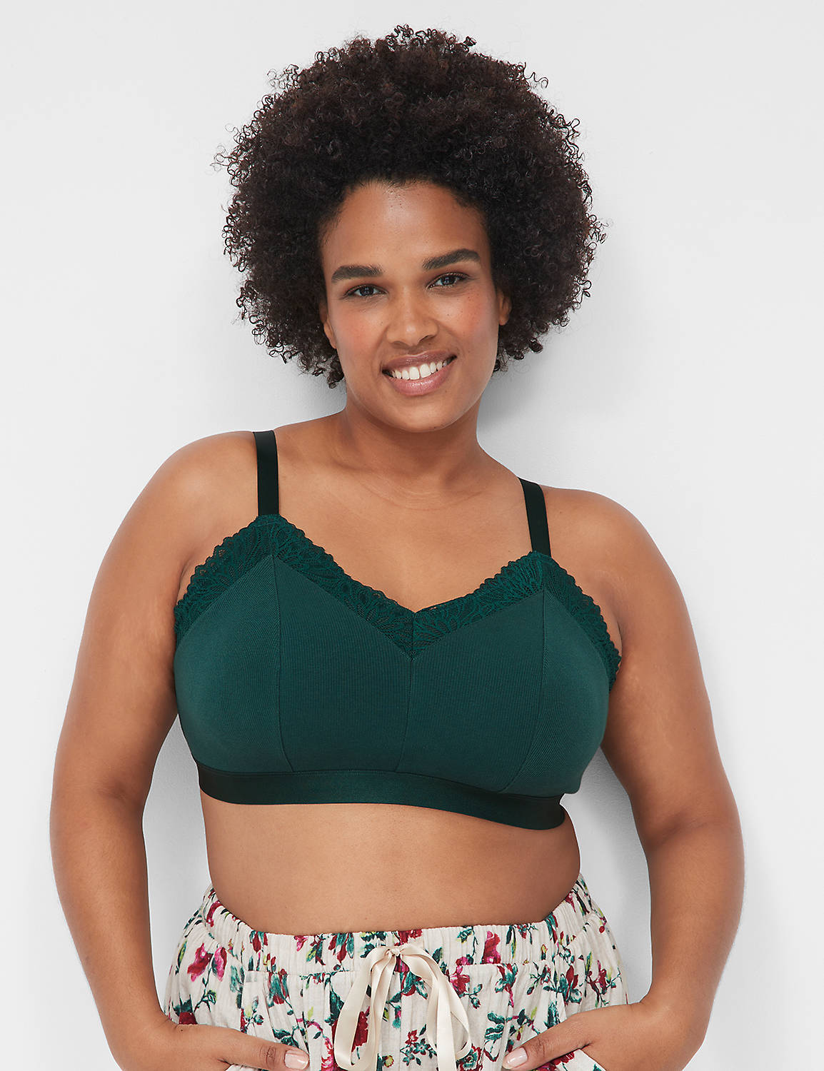 Green Ribbed and Lace Bralette Green Ribbed and Lace Bralette