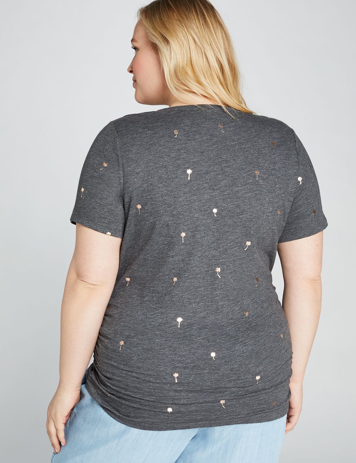 Printed Ruched Side Tee Product Image 2