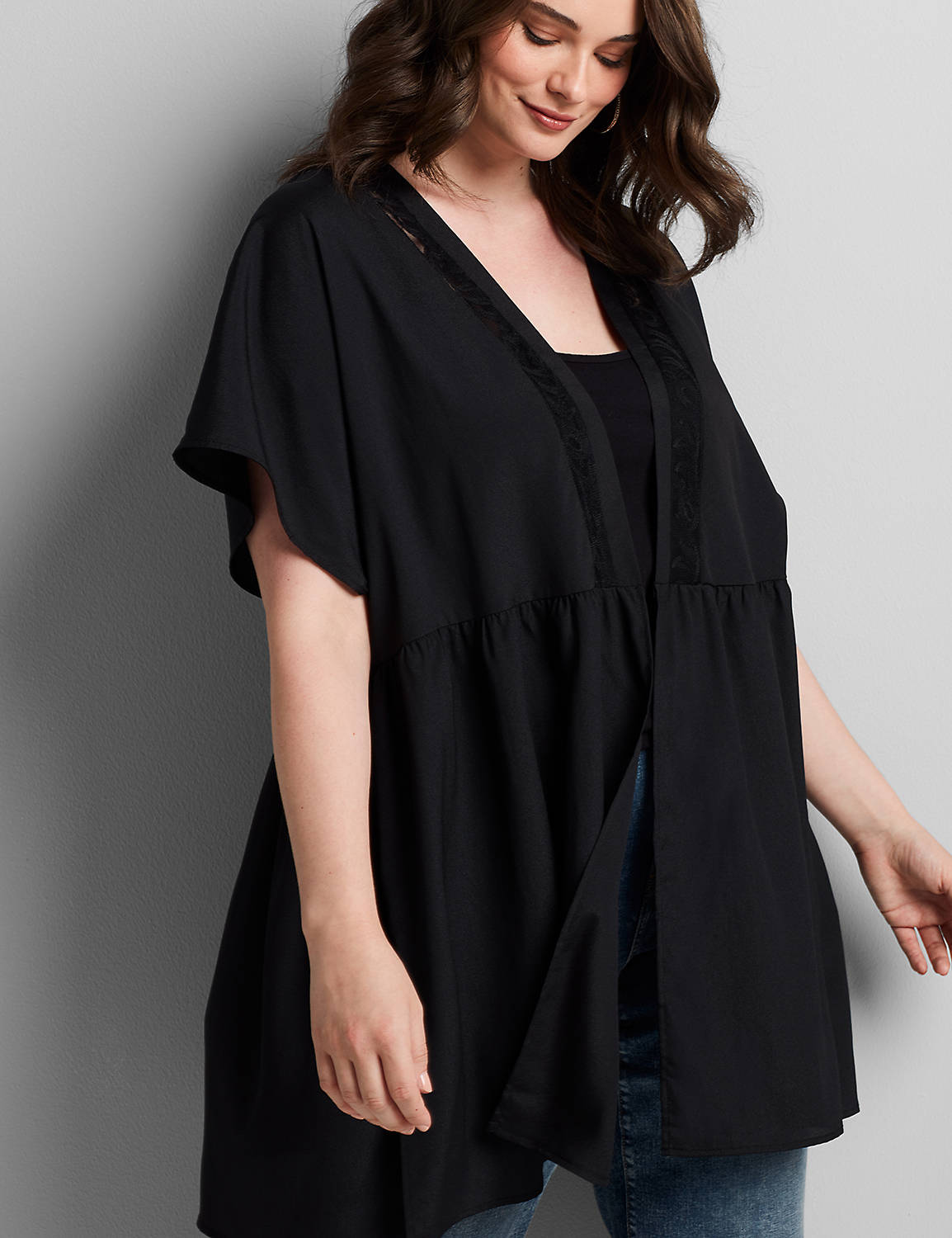 Dolman Sleeve Overpiece Tunic 1114702:Pitch Black LB 1000322:14/16 Product Image 1